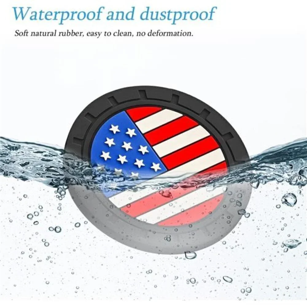 American Flag Car Cup Coasters 4-Pack Cup Holder Anti Slip Rubber Vehicle